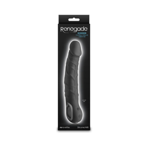 Renegade Rimmer Rechargeable Flexible Phallic Vibrator Black