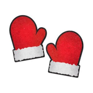 Pastease Glitter Santa Mittens Pasties Red/White