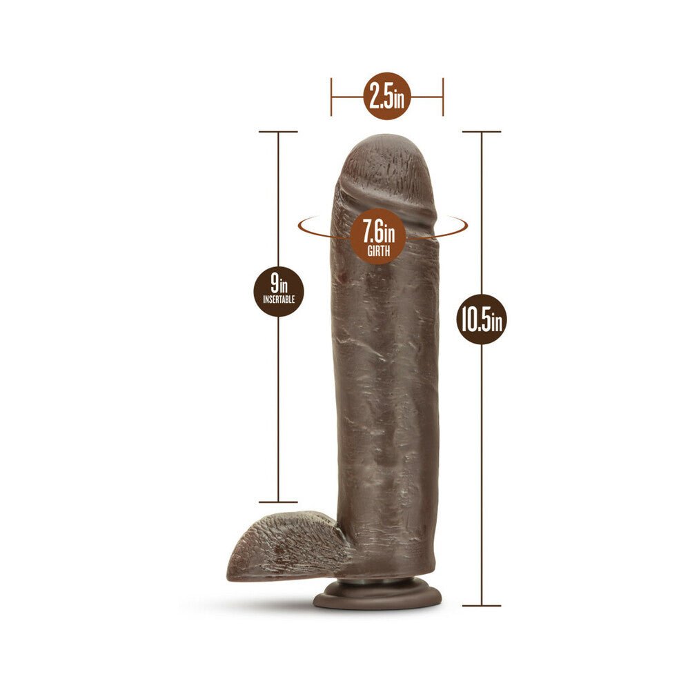 Dr. Skin Mr. Mister Realistic 10.5 in. Dildo with Balls Brown - Image 5