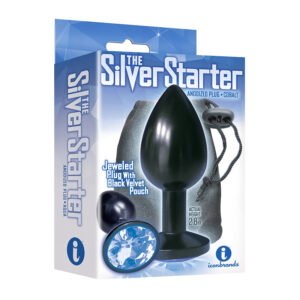 The 9''s, The Silver Starter, Bejeweled Anodized Stainless Steel Plug, Colbalt