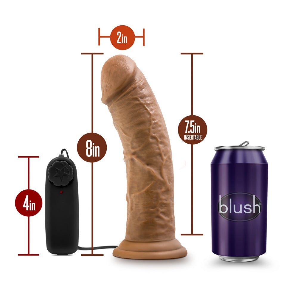 Dr. Skin Dr. Joe Realistic 8 in. Vibrating Dildo Tan - Image 6