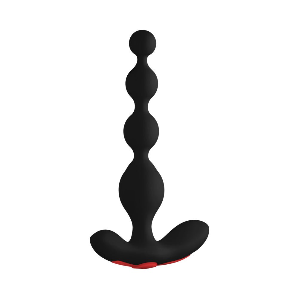 Forto Vibrating Anal Beads Rechargeable Silicone Plug Black - Image 3