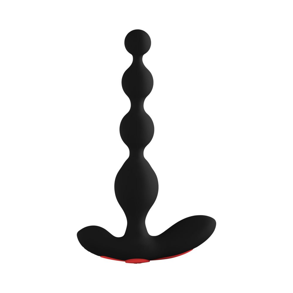 Forto Vibrating Anal Beads Rechargeable Silicone Plug Black - Image 4