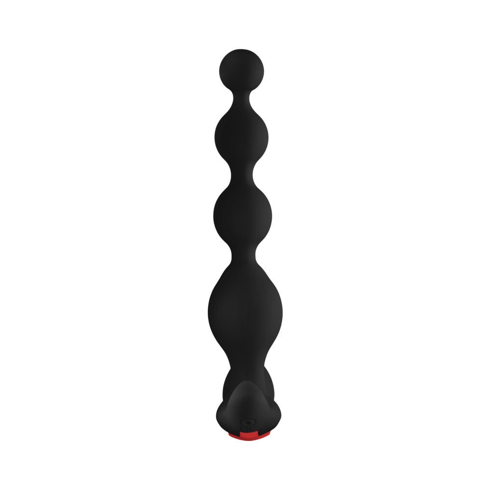 Forto Vibrating Anal Beads Rechargeable Silicone Plug Black - Image 5