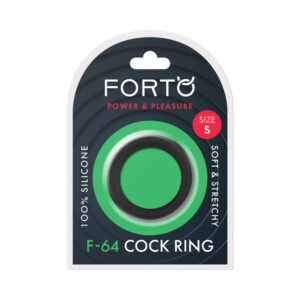 Forto F-64 Wide Liquid Silicone Cockring Small Black