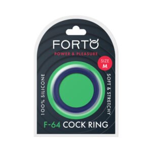 Forto F-64 Wide Liquid Silicone Cockring Medium Blue