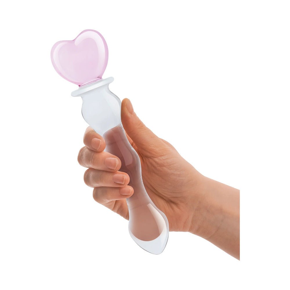 Glas 8 in. Sweetheart Glass Dildo with Pink Heart-Shaped Handle - Image 4