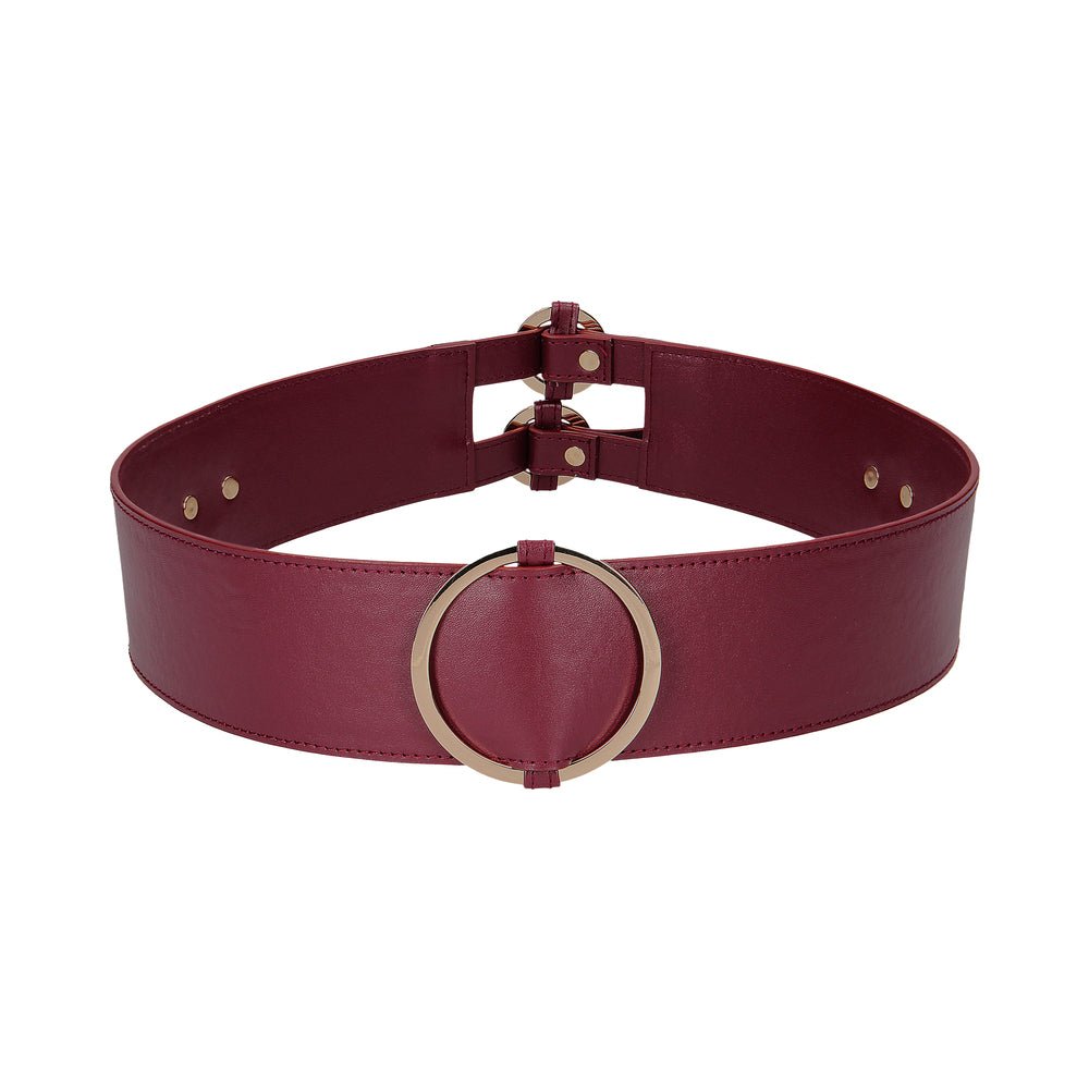 Ouch! Halo Ringed Waist Restraint Belt Burgundy S/M - Image 2