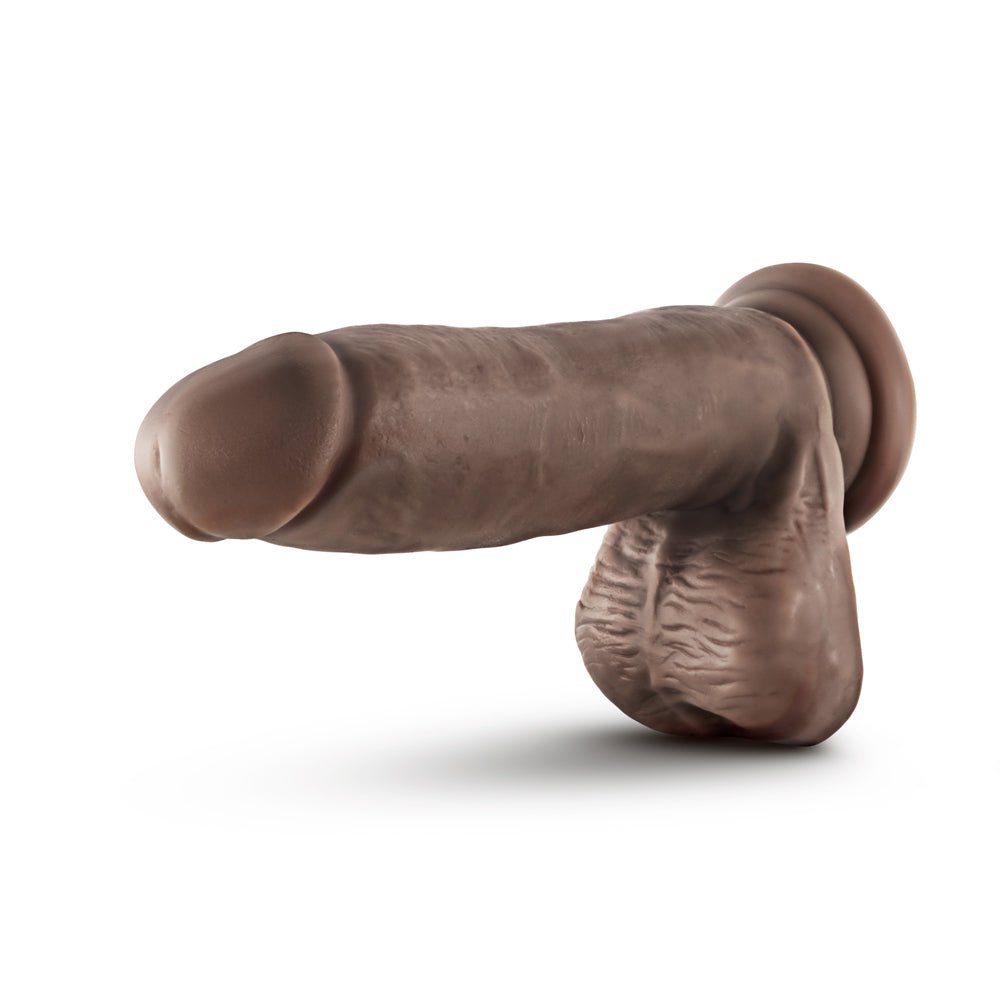Dr. Skin Glide Realistic 7 in. Self-Lubricating Dildo with Balls Brown - Image 4