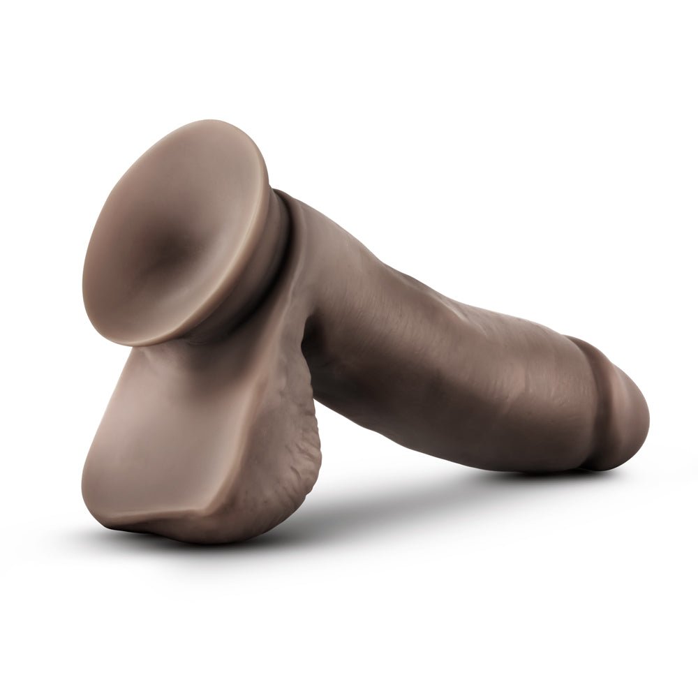 Dr. Skin Glide Realistic 7 in. Self-Lubricating Dildo with Balls Brown - Image 5