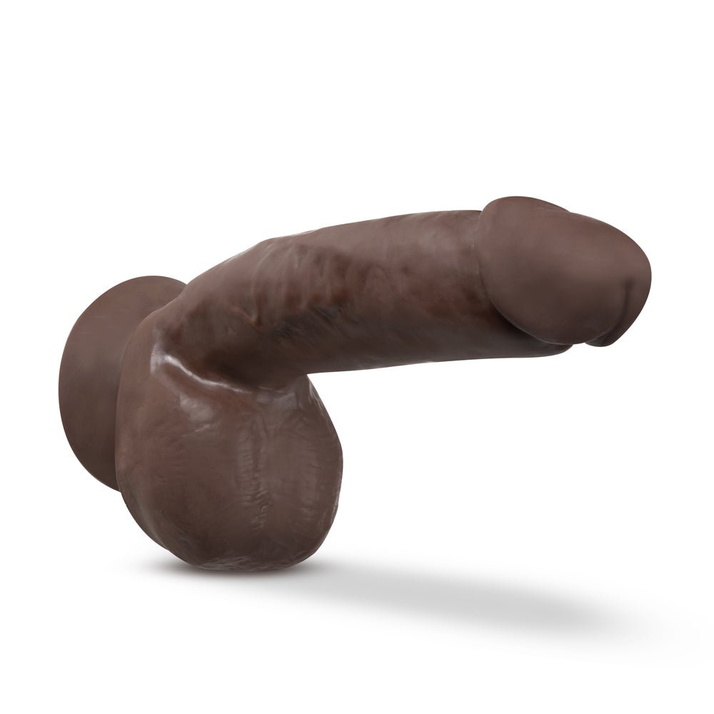 Dr. Skin Plus Thick 8 in. Triple Density Posable Dildo with Balls Brown - Image 4