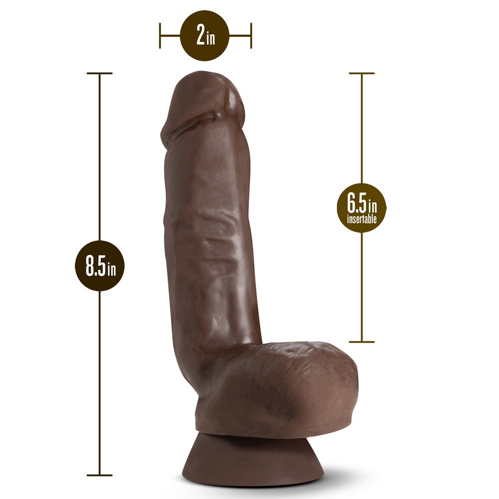 Dr. Skin Plus Thick 8 in. Triple Density Posable Dildo with Balls Brown - Image 6