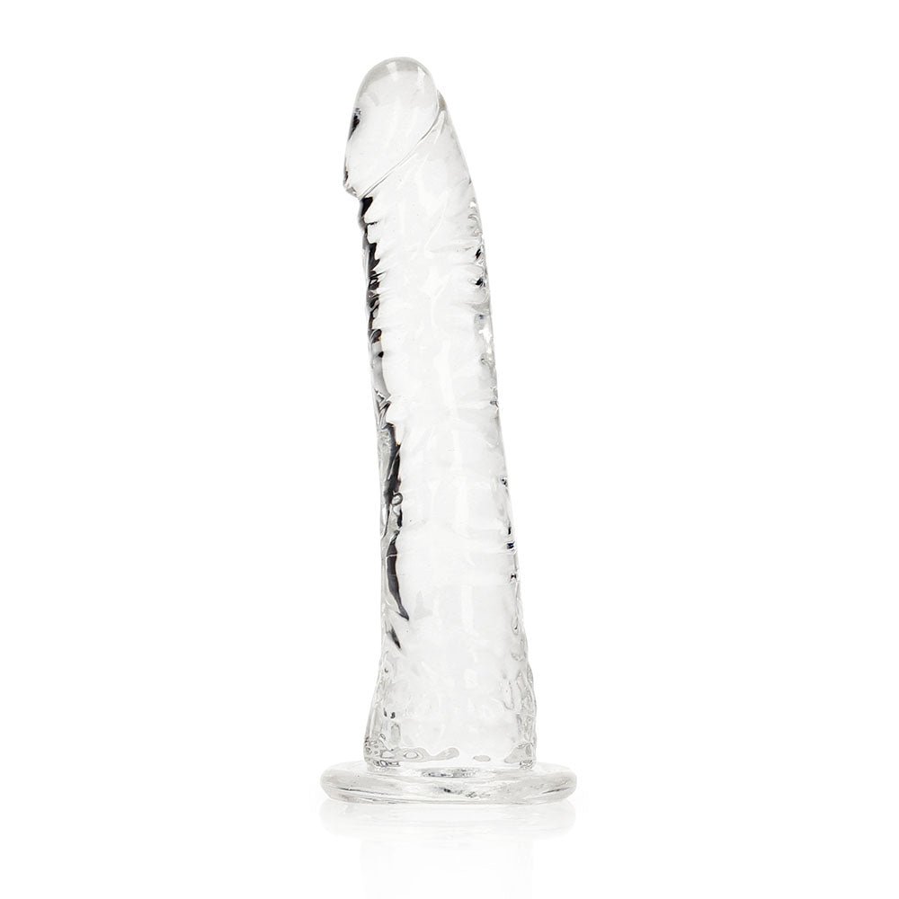 RealRock Crystal Clear Slim 6 in. Dildo Clear - Image 2