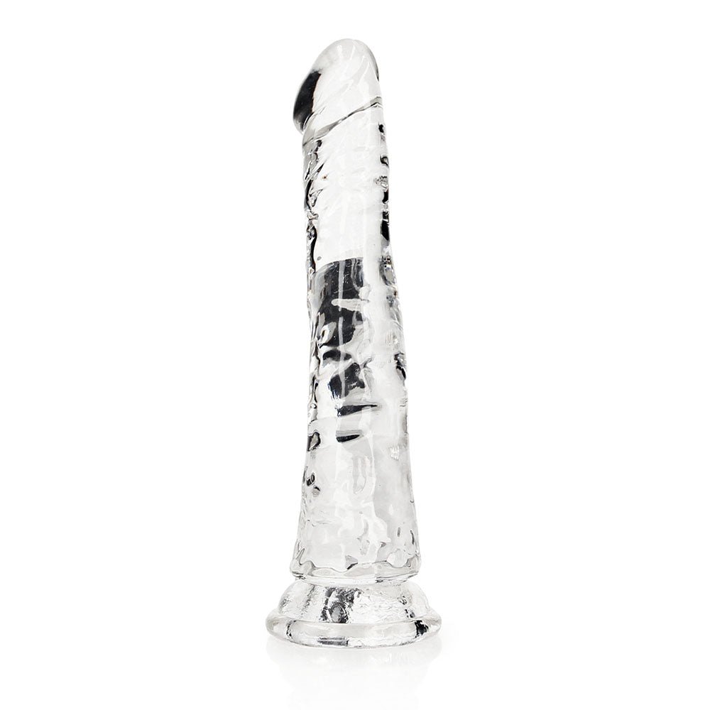 RealRock Crystal Clear Slim 6 in. Dildo Clear - Image 4