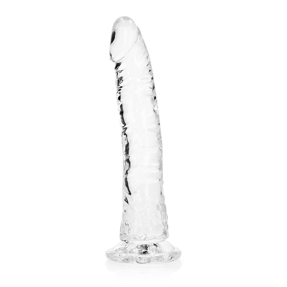 RealRock Crystal Clear Slim 8 in. Dildo Clear - Image 2