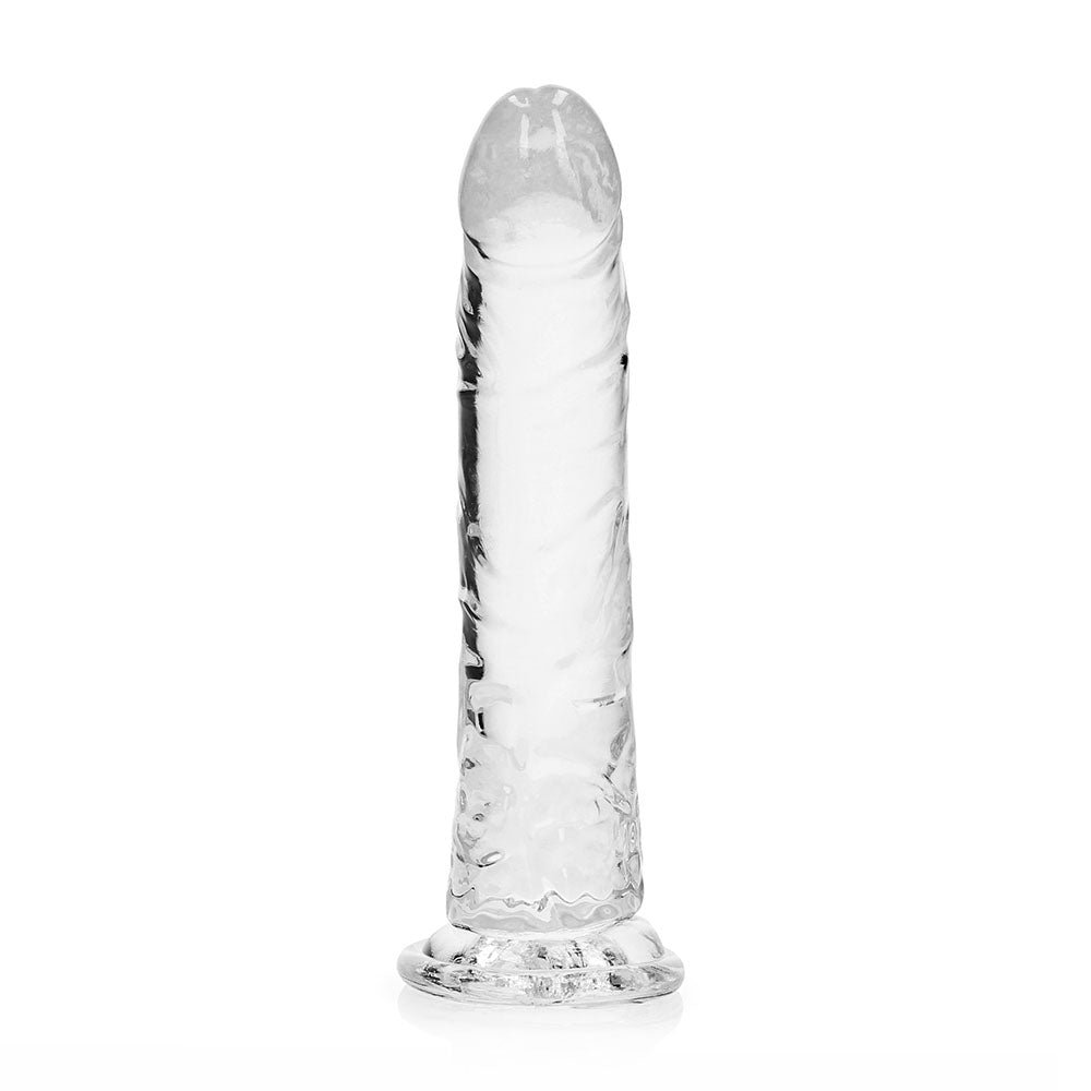 RealRock Crystal Clear Slim 8 in. Dildo Clear - Image 3