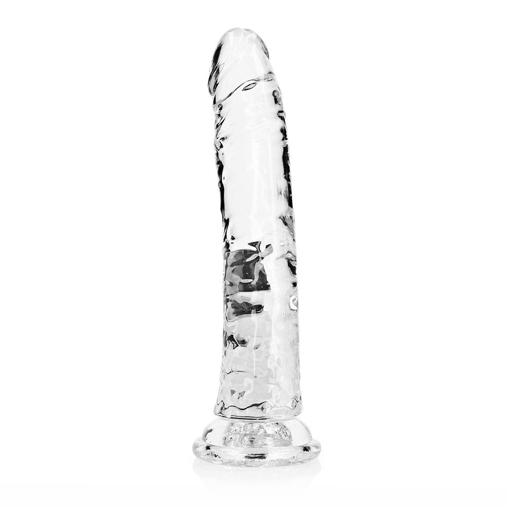 RealRock Crystal Clear Slim 8 in. Dildo Clear - Image 4