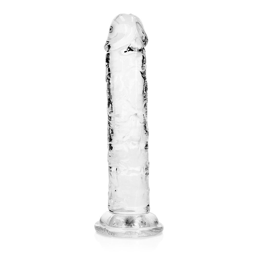 RealRock Crystal Clear Straight 6 in. Dildo Without Balls Clear - Image 2