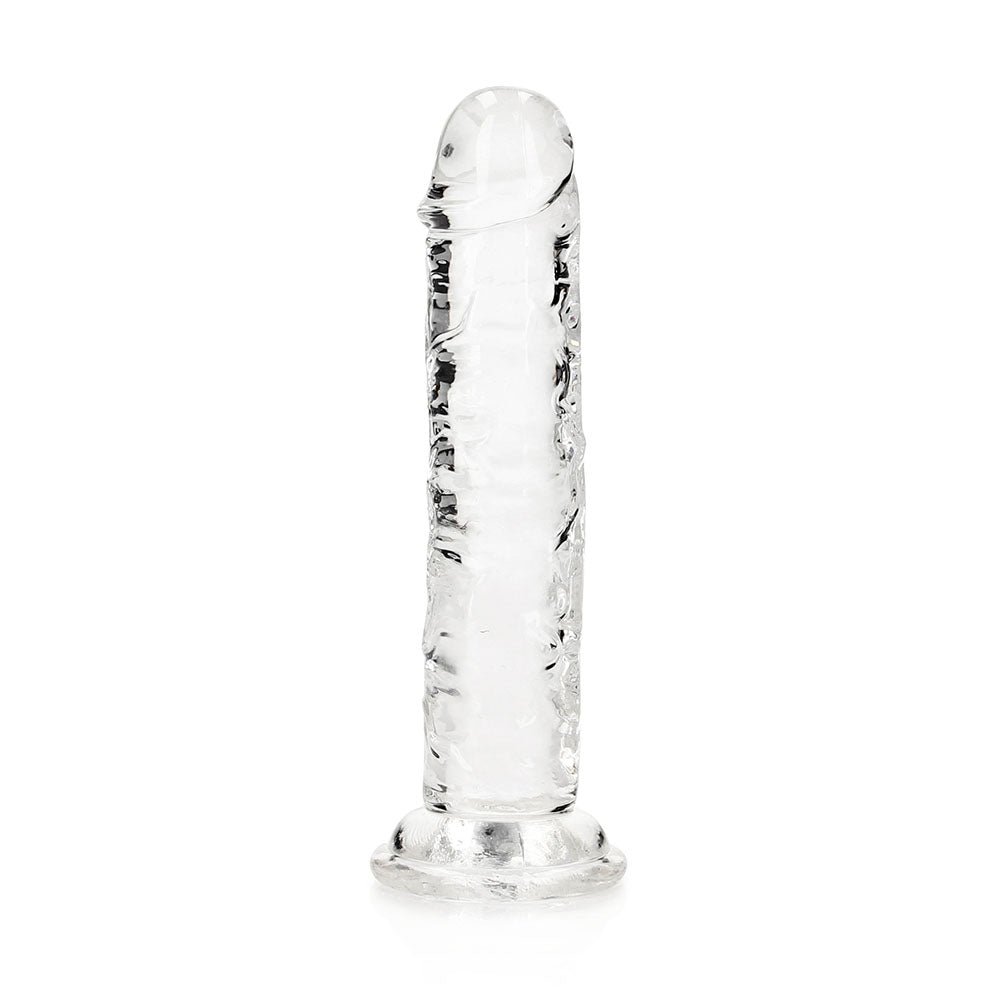 RealRock Crystal Clear Straight 6 in. Dildo Without Balls Clear - Image 3