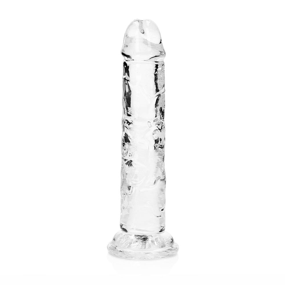 RealRock Crystal Clear Straight 6 in. Dildo Without Balls Clear - Image 4