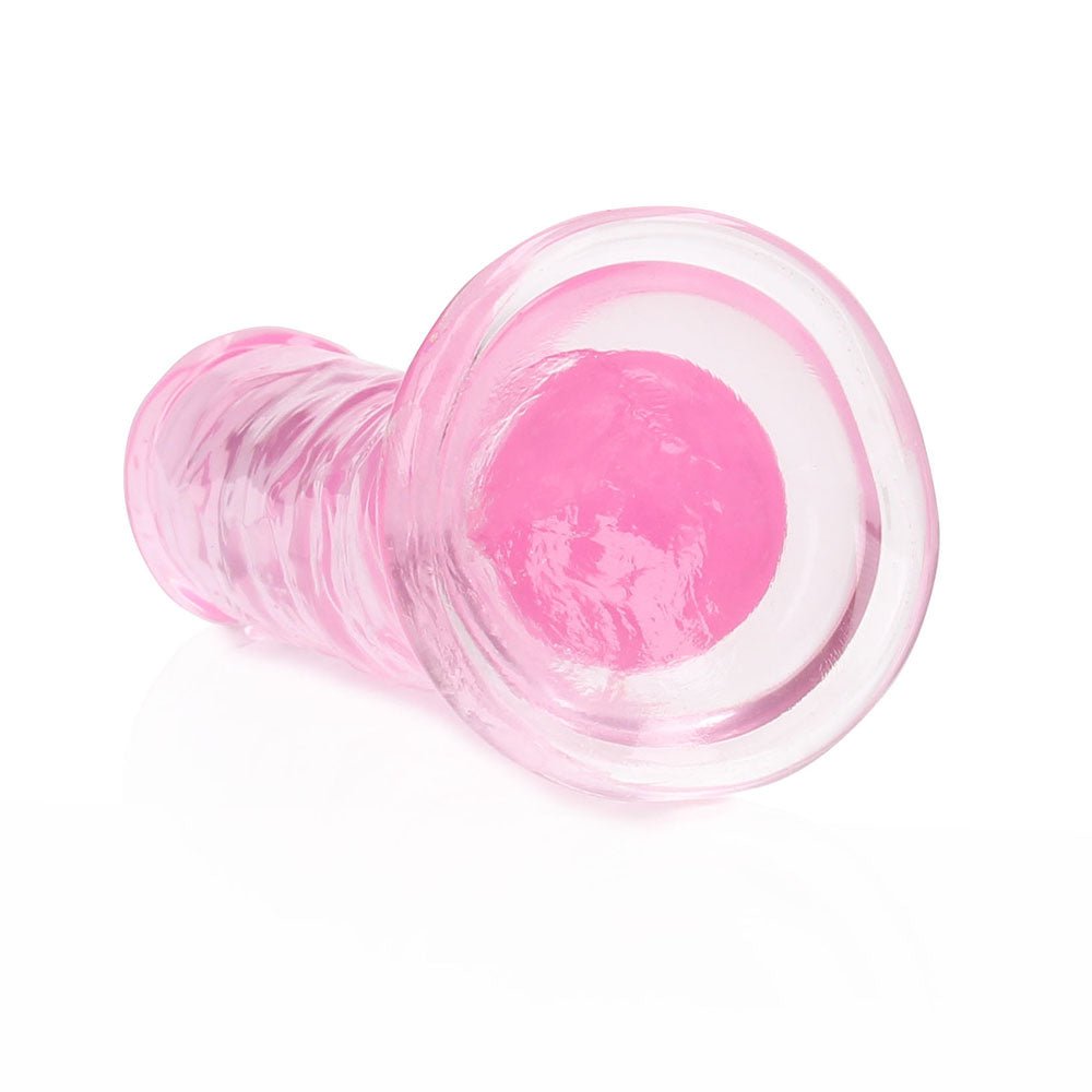 RealRock Crystal Clear Straight 6 in. Dildo Without Balls Pink - Image 5
