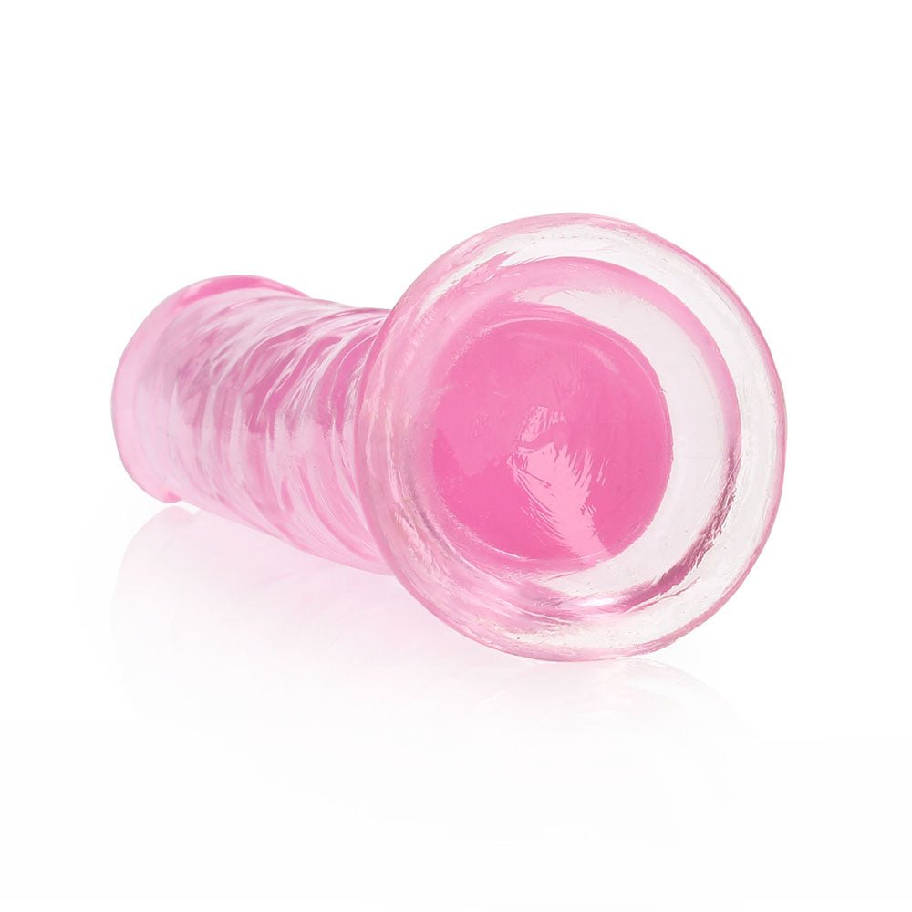 RealRock Crystal Clear Straight 7 in. Dildo Without Balls Pink - Image 5