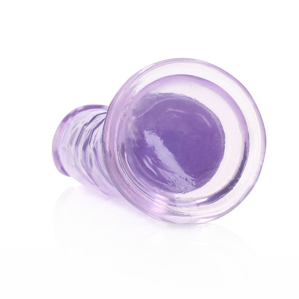 RealRock Crystal Clear Straight 6 in. Dildo Without Balls Purple - Image 5