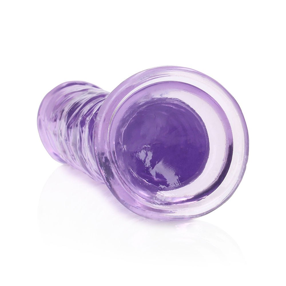 RealRock Crystal Clear Straight 7 in. Dildo Without Balls Purple - Image 5