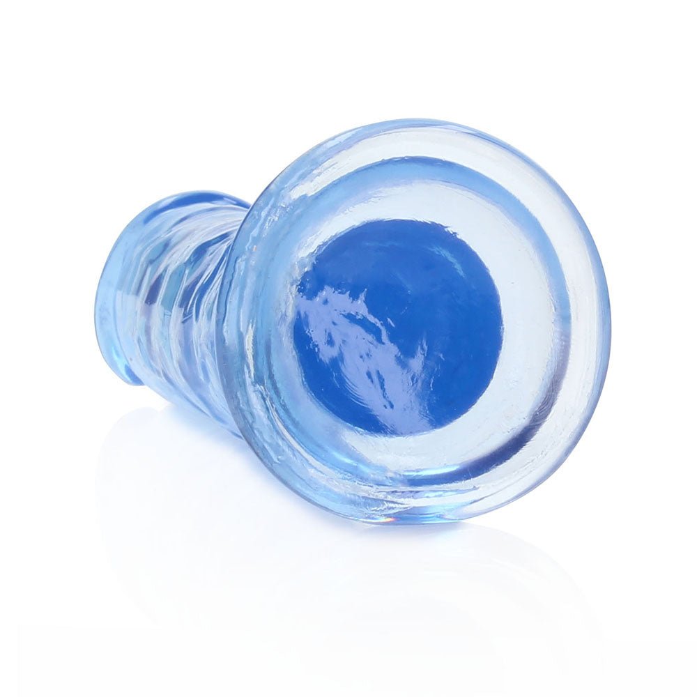 RealRock Crystal Clear Straight 6 in. Dildo Without Balls Blue - Image 5