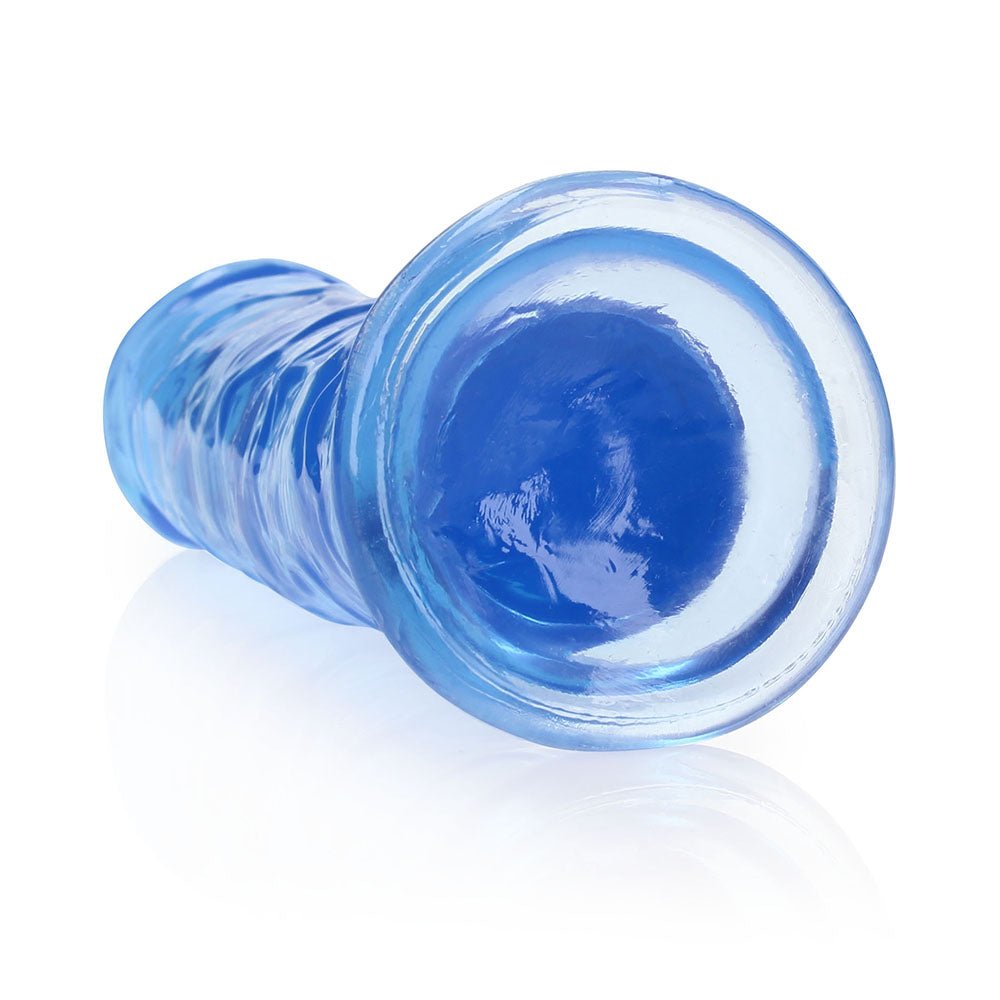 RealRock Crystal Clear Straight 8 in. Dildo Without Balls Blue - Image 5