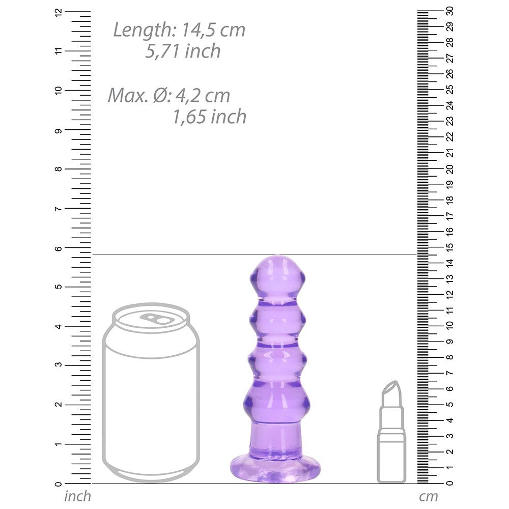 RealRock Crystal Clear Curvy 5.5 in. Dildo/Plug Purple - Image 5