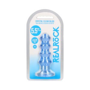 RealRock Crystal Clear Curvy 5.5 in. Dildo/Plug Blue