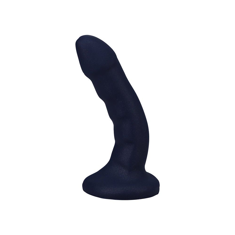 Tantus Curve 6.5 in. Dildo Medium-Firm Sapphire - Image 2