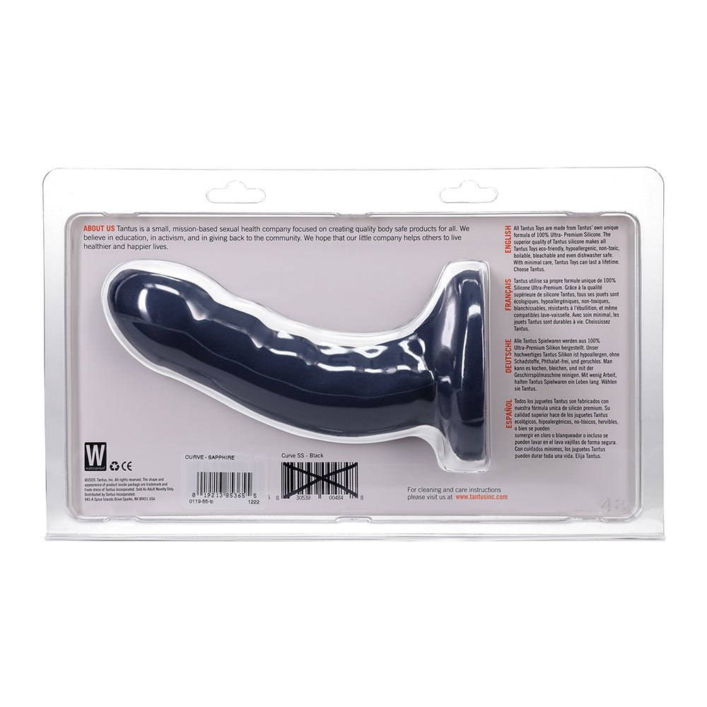 Tantus Curve 6.5 in. Dildo Medium-Firm Sapphire - Image 6