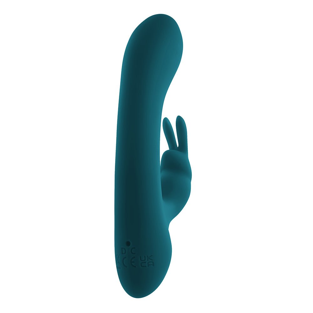 Playboy Lil Rabbit Rechargeable Silicone Dual Stimulation Vibrator Deep Teal - Image 4
