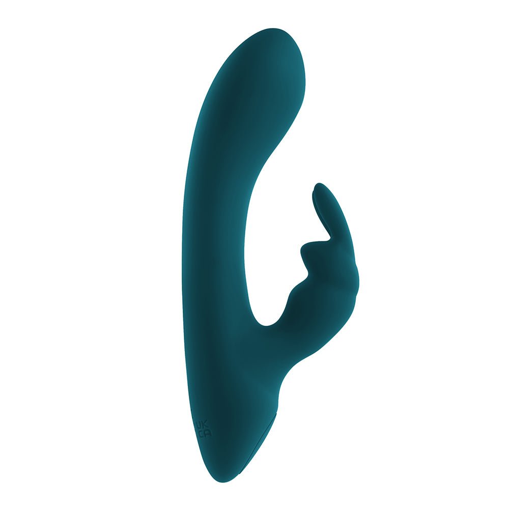 Playboy Lil Rabbit Rechargeable Silicone Dual Stimulation Vibrator Deep Teal - Image 5