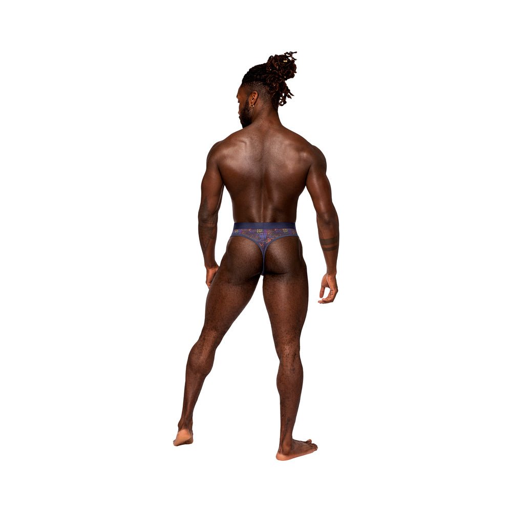 Male Power Sheer Prints Sheer Thong Spatter S/M - Image 2