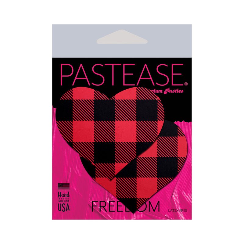 Pastease Buffalo Plaid Heart Pasties Red - Image 3