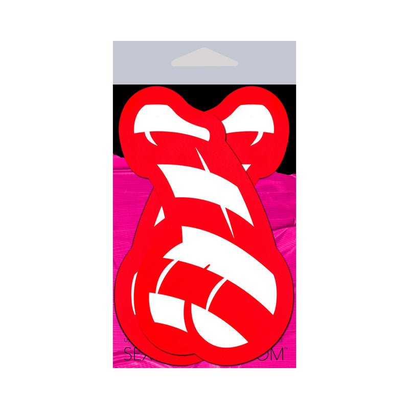 Pastease Candy Cane Penis Pasties Red/White - Image 3