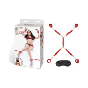 Lux Fetish Bed Spreader 7-Piece Restraint Set Red