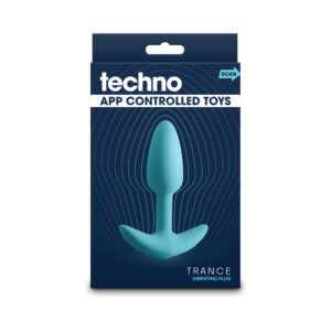 Techno Trance App-controlled Vibrating Plug with Remote Blue