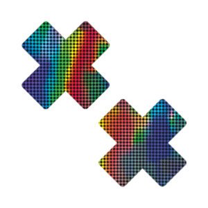 Neva Nude Talladega Trippin'' Super Holographic Checkered X Nipple Pasties