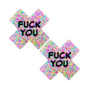 Neva Nude F*ck You Sprankles 3D Neon Blacklight X Factor Nipple Pasties