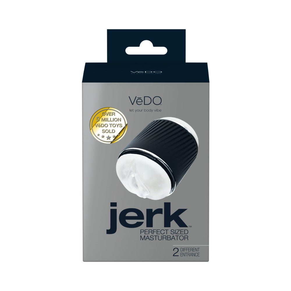 VeDO Jerk Masturbation Sleeve Black with Clear Sleeve - Image 6
