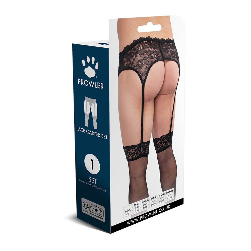 Prowler Lace Garter Set Black 2XL - Image 4