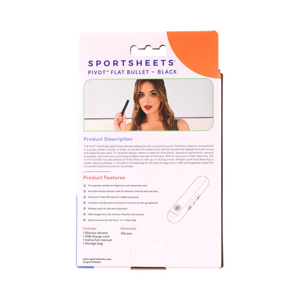 Sportsheets Pivot Flat Bullet Black - Image 6