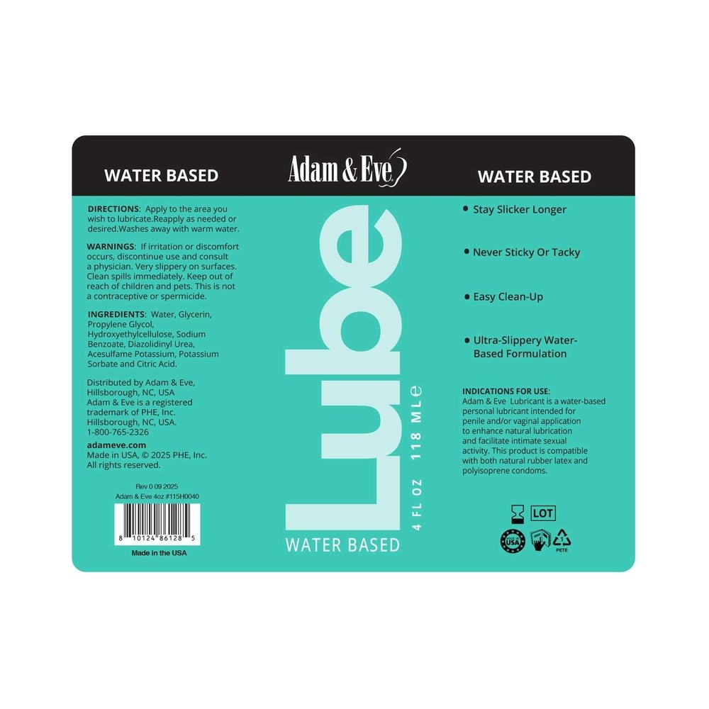 Adam & Eve Water-Based Lubricant 4 oz. - Image 2