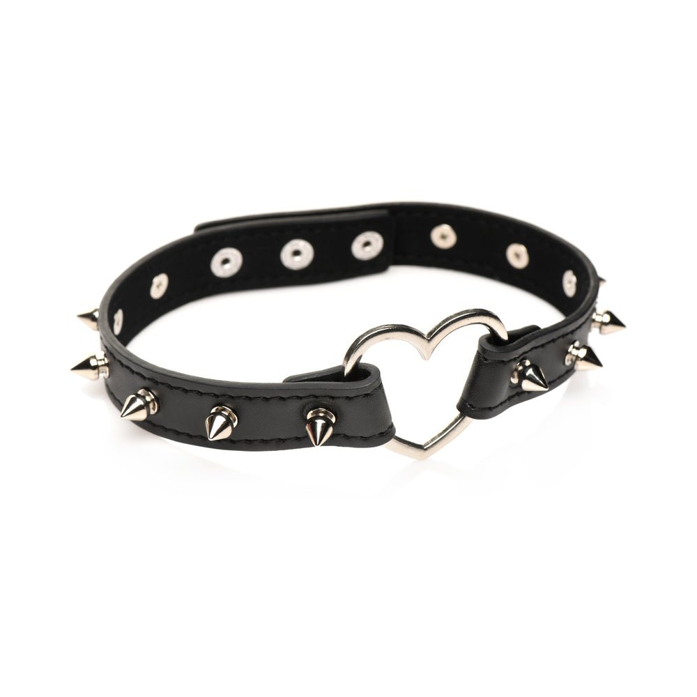 Master Series Spiked Heart Choker Black - Image 2