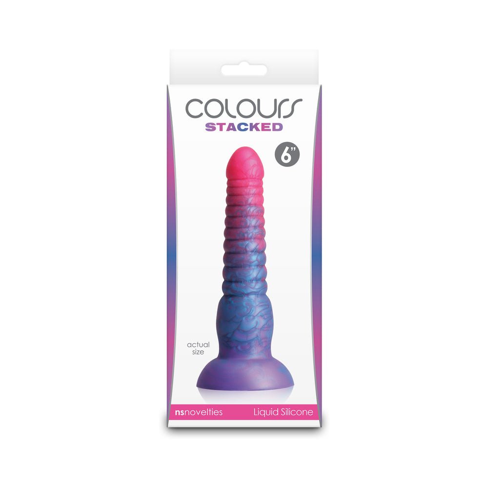 Colours Stacked 6 in. Dildo Pink/Blue
