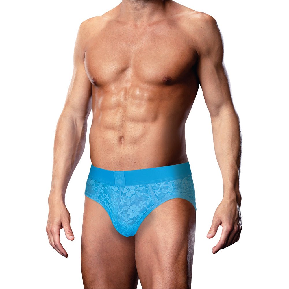 Prowler Lace Open Back Brief Neon Blue L - Image 2
